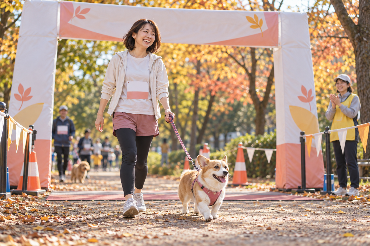 愛犬のペースで歩いてゴールする様子のイメージ